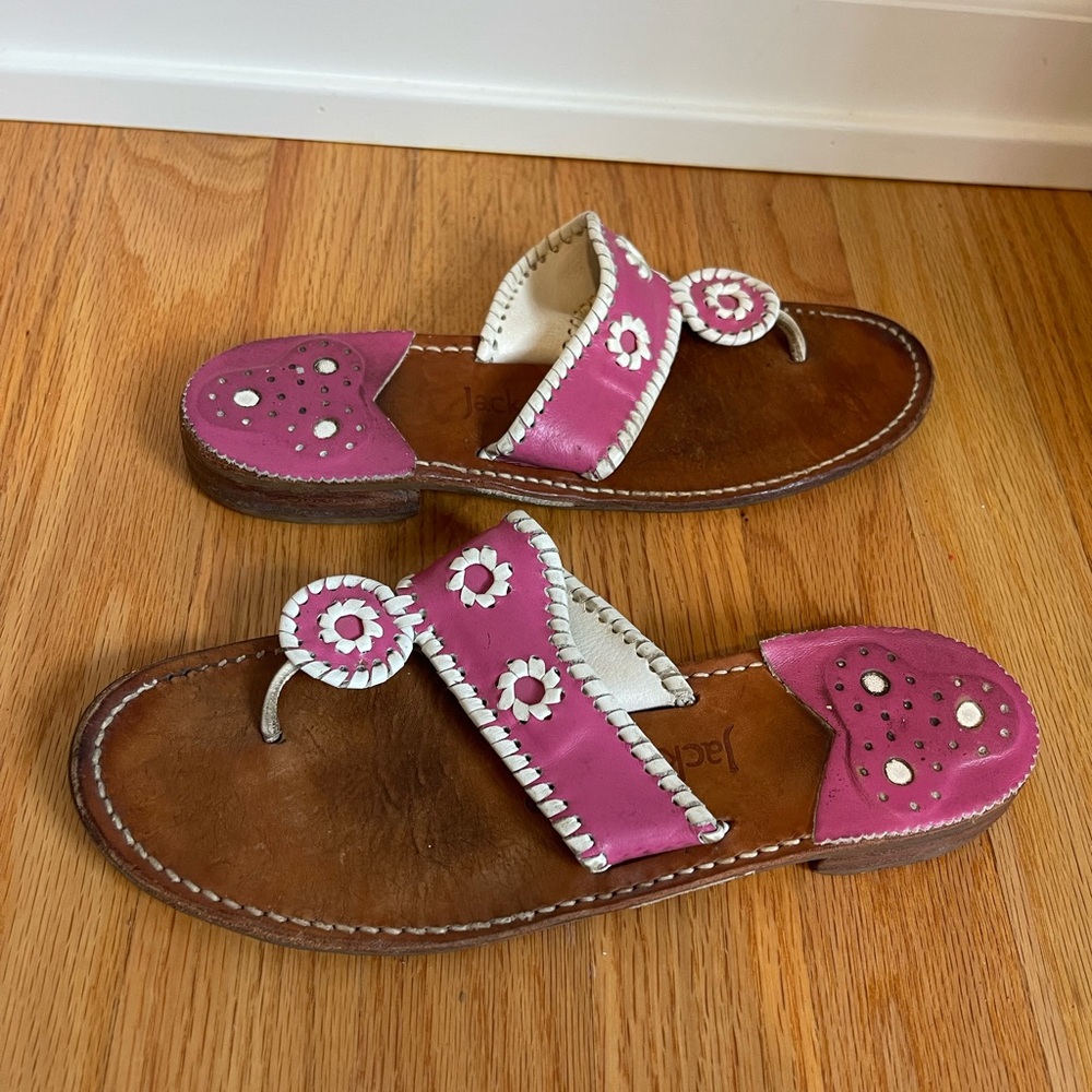 Jack Rogers Pink Leather Women's Sandals size 8